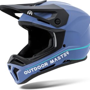 OutdoorMaster Full Face Mountain Bike Helmet for Men & Women – Durable, Impact Resistant, Ventilated, Adjustable Visor – Downhill Race BMX MTB Helmet