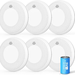 Smoke and Carbon Monoxide Detector with Battery Backup, Easy Installation, 10 Year Sealed Battery (6 Piece)