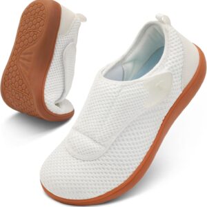 Womens Walking Shoes Comfortable Wide Diabetic Shoes Adjustable Elderly Neuropathy Bunion Swollen Feet Nursing Shoe Breathable Indoor Outdoor Flat Slippers