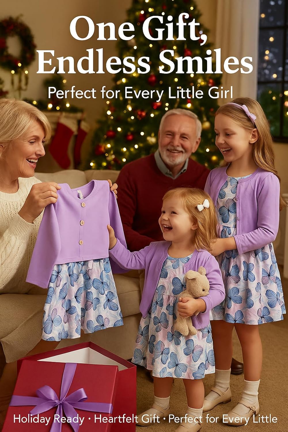 PATPAT Toddler Girl Dress 2 Piece Girl Sleeveless Dress and Cotton Cardigan Set with Pockets, 18M-12Y - Image 7