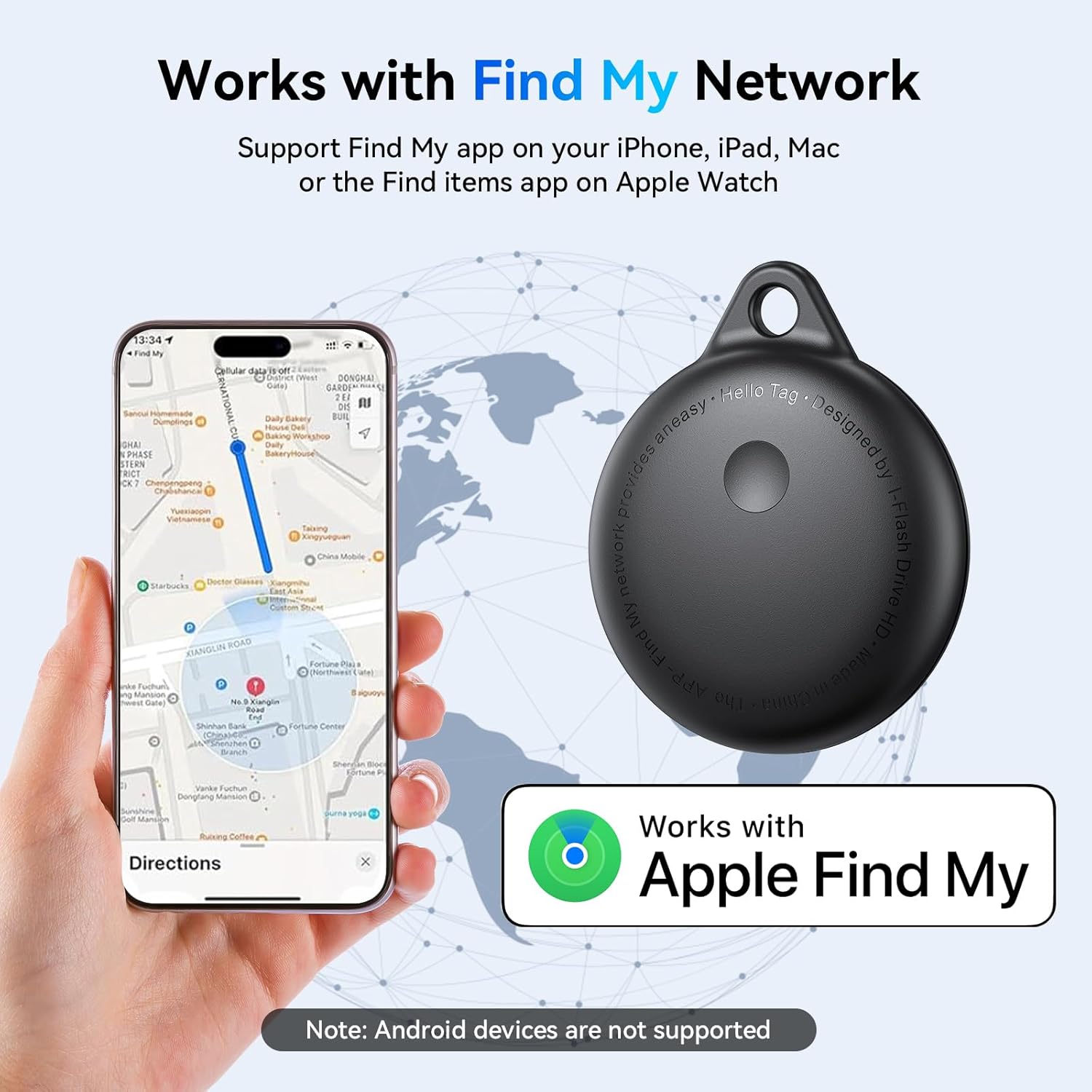 Smart Tags-4 Pack, Smart Bluetooth Tracker Work with Apple Find My, Key Finders and Find My Tracker, Game Changer Waterproof Smart Tag with Key Ring Tracker Tag for Keys/Luggage/Wallet etc - Image 2