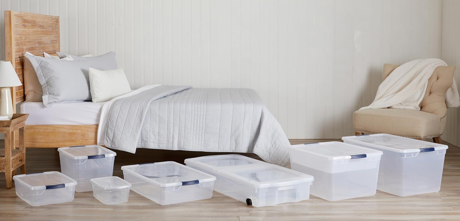 Rubbermaid Cleverstore 6 Qt Clear Storage Bins with Lids, 12-Pack, Stackable, BPA-Free, Made in USA - Image 8