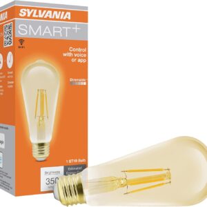 Sylvania WiFi LED Smart ST19 Amber Finish Light Bulb, 3.5W Efficient, for Alexa/Google Assistant, 2000K, No Hub Required – 1 Pack (75802)