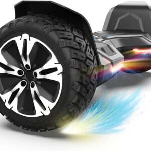 Gyroor Warrior 8.5 inch All Terrain Off Road Scooter with Bluetooth Speakers and LED Lights,Self Balancing Scooter for Kids ages 6-12 and Adults