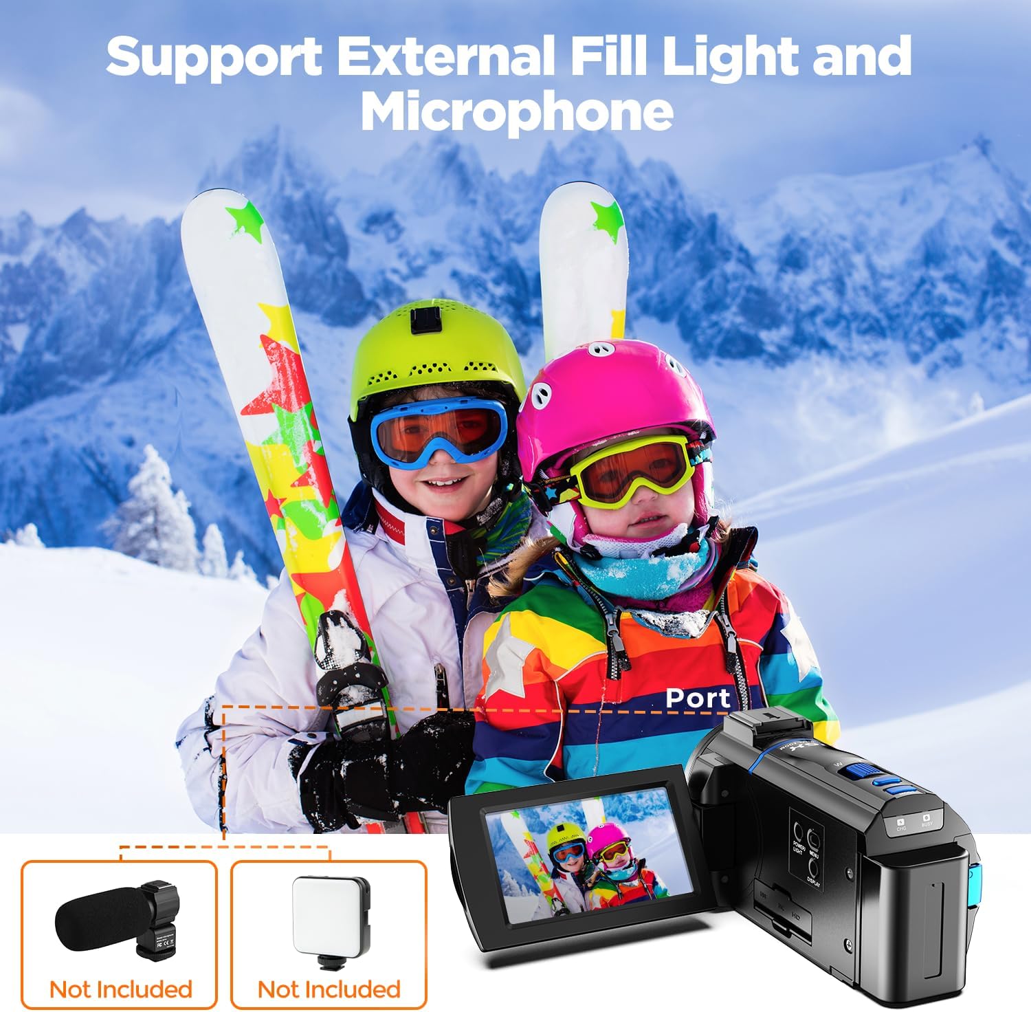 Video Camera Camcorder 4K, 48MP Cam Corder with IR Night Vision, 16X Zoom Vlogging Video for YouTube, 3.0" 270° Rotation Touch Screen Podcast Camera with Battery/32GB SD Card/Remote Control - Image 7