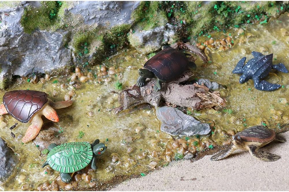 Volnau Mini Sea Turtle Figures 14PCS Animal Toys Figurines for Kindergarten Toddlers Kids Ocean Sea Creature Cake Topper Pack - Image 5