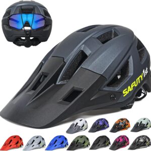 Mountain Bike Helmet for Adults & Youth Lightweight Impact-Resistant with Adjustable Dial & Removable Visor Unisex Helmet for Mountain Biking Bicycle Clcying