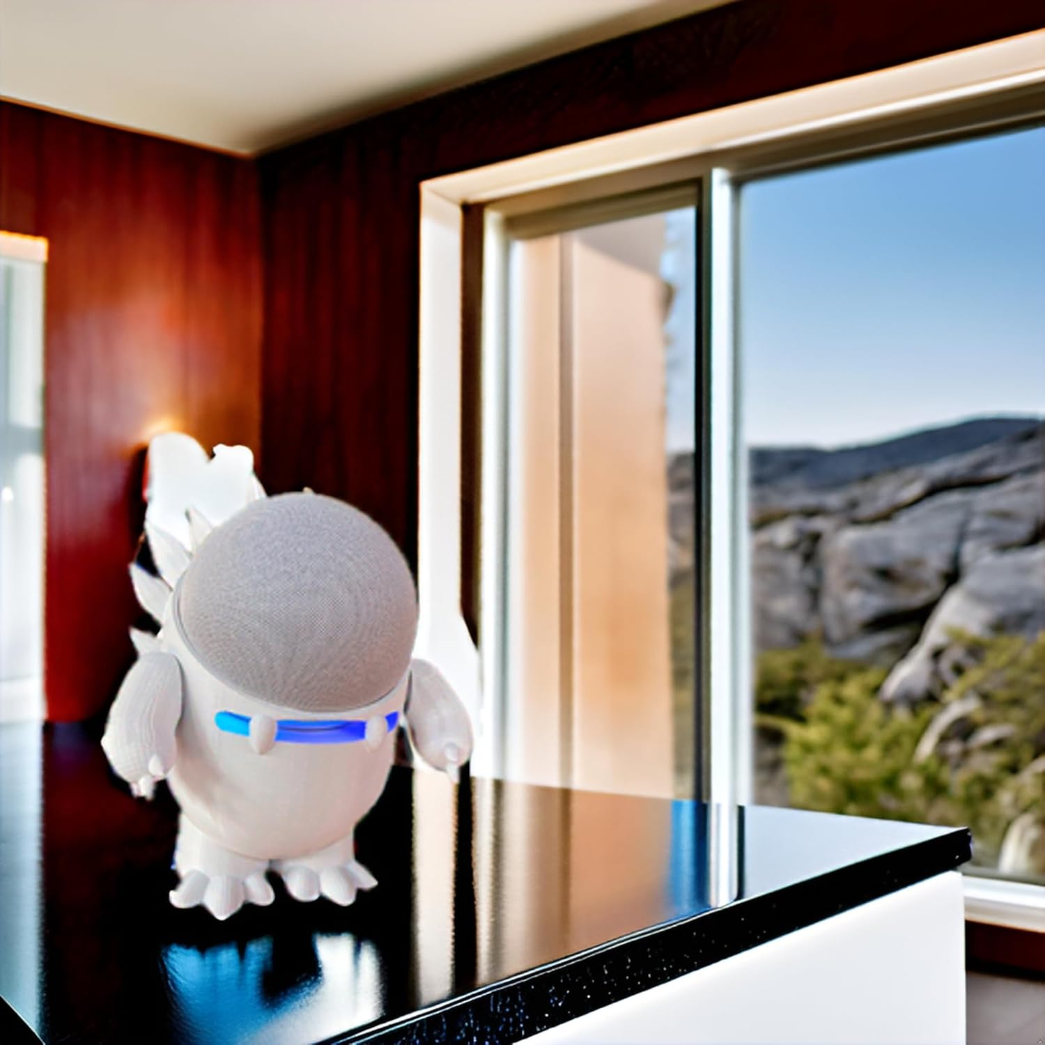 Splin Table Stand Holder Compatible with Amazon Alexa Smart Speaker Echo Dot (4th and 5th gen.) and Apple HomePod Mini, Echosaurus Style (Black) - Image 10