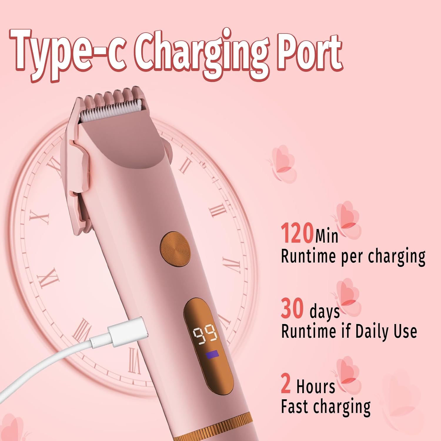 Bikini Trimmer for Women, 2 in 1 Electric Shaver for Women, Rechargeable Electric Razor Body Hair Trimmer Wet & Dry Use - Image 3