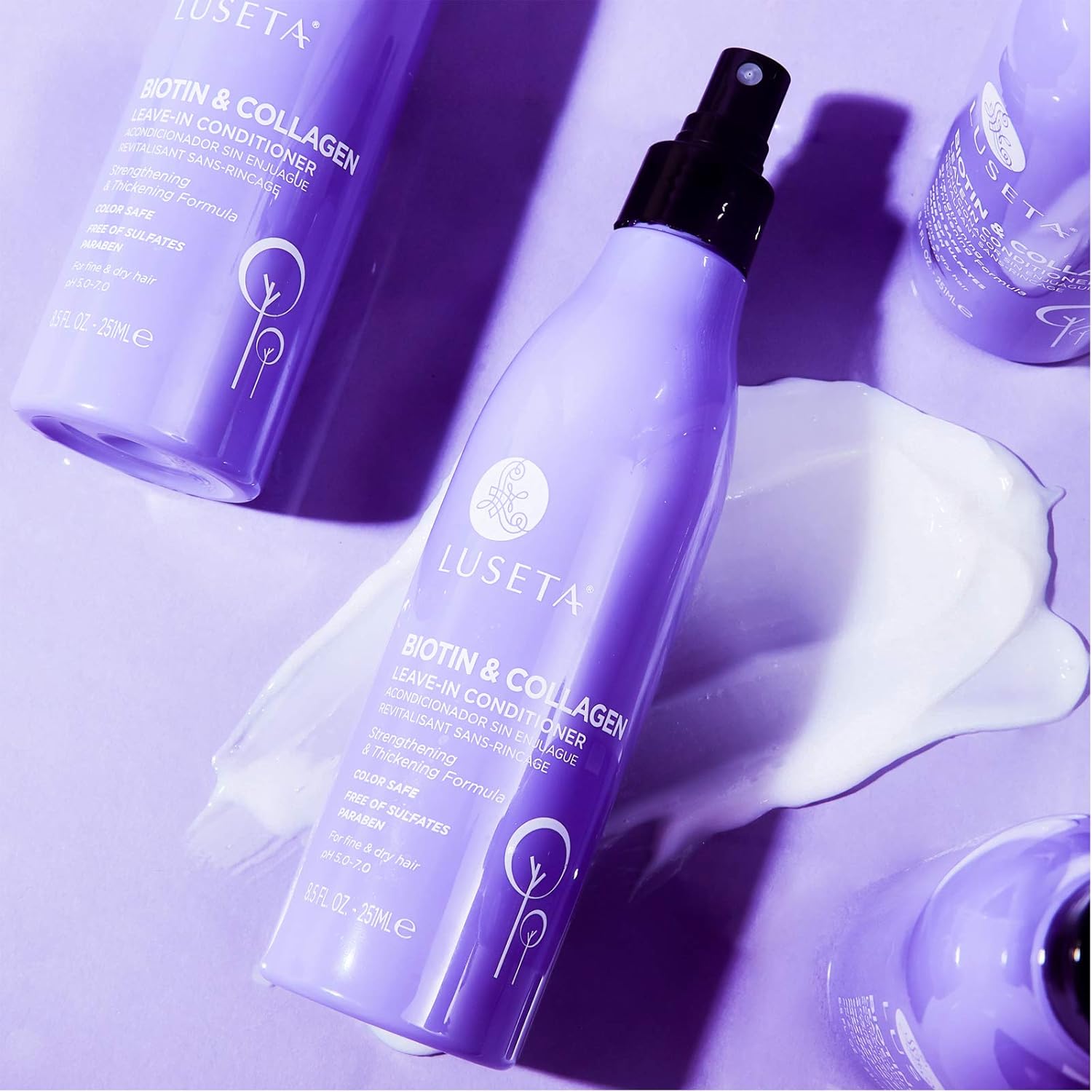 Luseta Biotin Leave in Conditioner for Dry Damaged Hair, Natural Thickening Volume Conditioner for Hair Loss and Thinning,8.5Fl Oz, Hair Detangler Spray for Women - Image 4