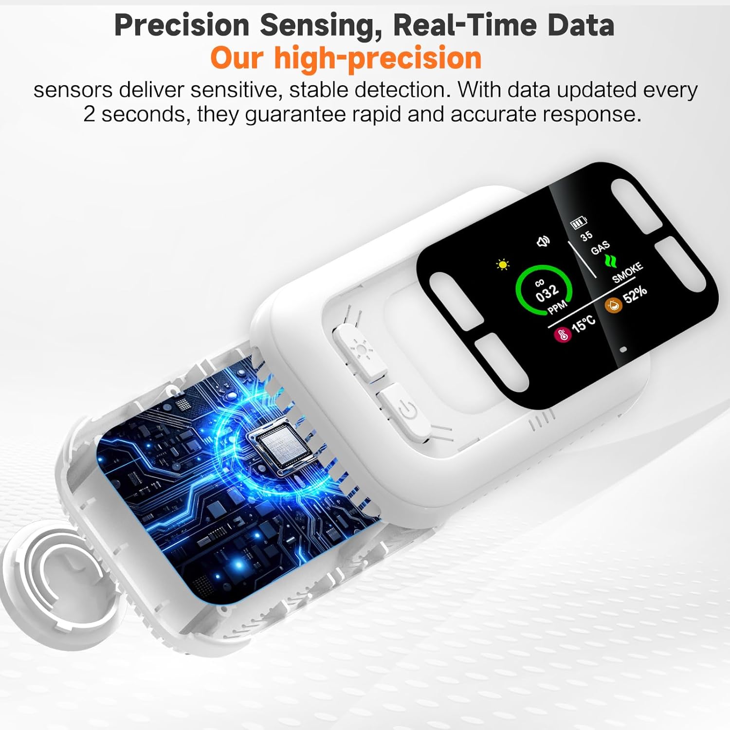 6 in 1 Carbon Monoxide Detectors Plug-in, Smoke Detector & Natural Gas Detector/Alarm with Battery Backup, HD Digital Screen for CO, Gas, Smoke, Temp, Humidity - Home Safety for House, RV, Apartment - Image 8