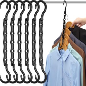 AMKUFO 6 Pack-Closet-Organizers-and-Storage, Magic-Hangers-Space-Saving-for-Clothes, Closer-Organizer-for-Closet-Organization, Space-Saver-Hanger-Organizer-for-Multipurpose, Dorm-Room-Essentials