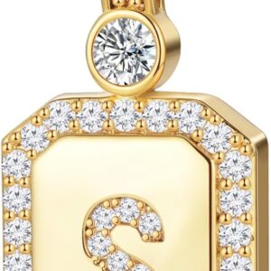 Gold Initial Necklaces for Women, Gifts for Her Birthday Gifts Women Anniversary for Wife Birthday Gift ideas, 24K Gold Filled Gold Letter Necklace for Women’s Jewelry Gifts with Rope Chain