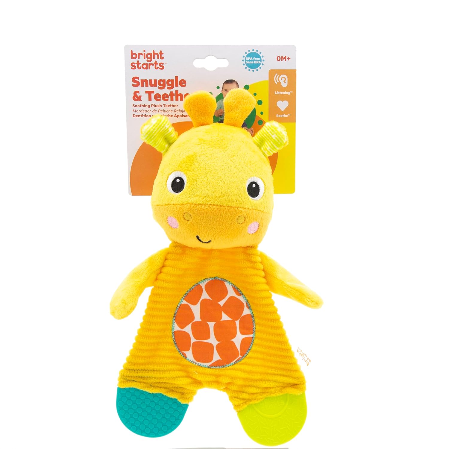 Bright Starts Snuggle & Teethe BPA-Free Crinkle Teething Plush Baby Toy - Giraffe - Image 6