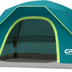 Tents for Camping 4 Person Tent Waterproof Windproof Double Layer Camping Tent, Easy Setup Dome Tent with Large Mesh Windows & Wider Door for Outdoor Camping & Hiking