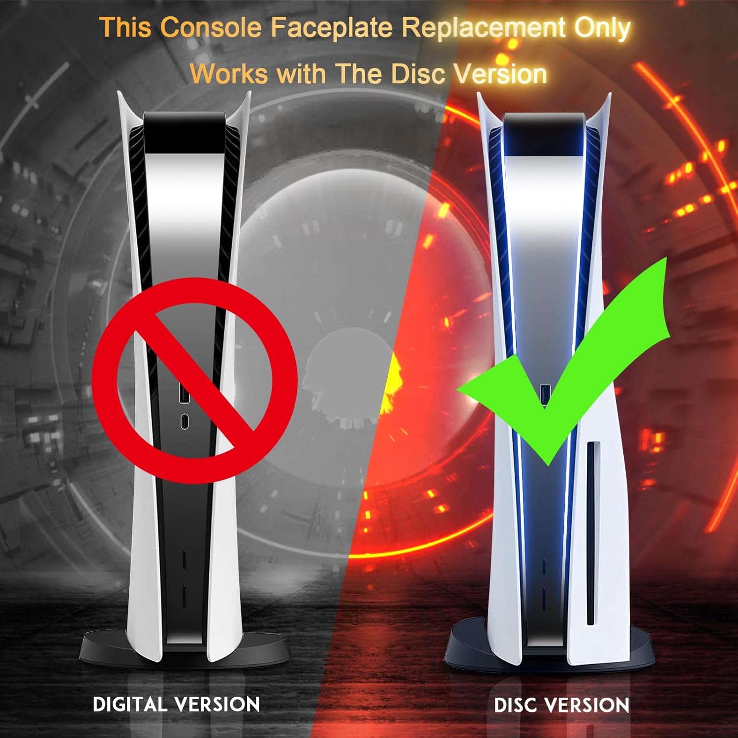 SIKEMAY PS5 Cover Plates for PlayStation 5 Console Disc Edition, PS5 Accessories Face Plates Side Shell with Cooling Fan Vents, Hard Shockproof Protective Custom Dust Skin Covers Case (Plating Gold) - Image 5