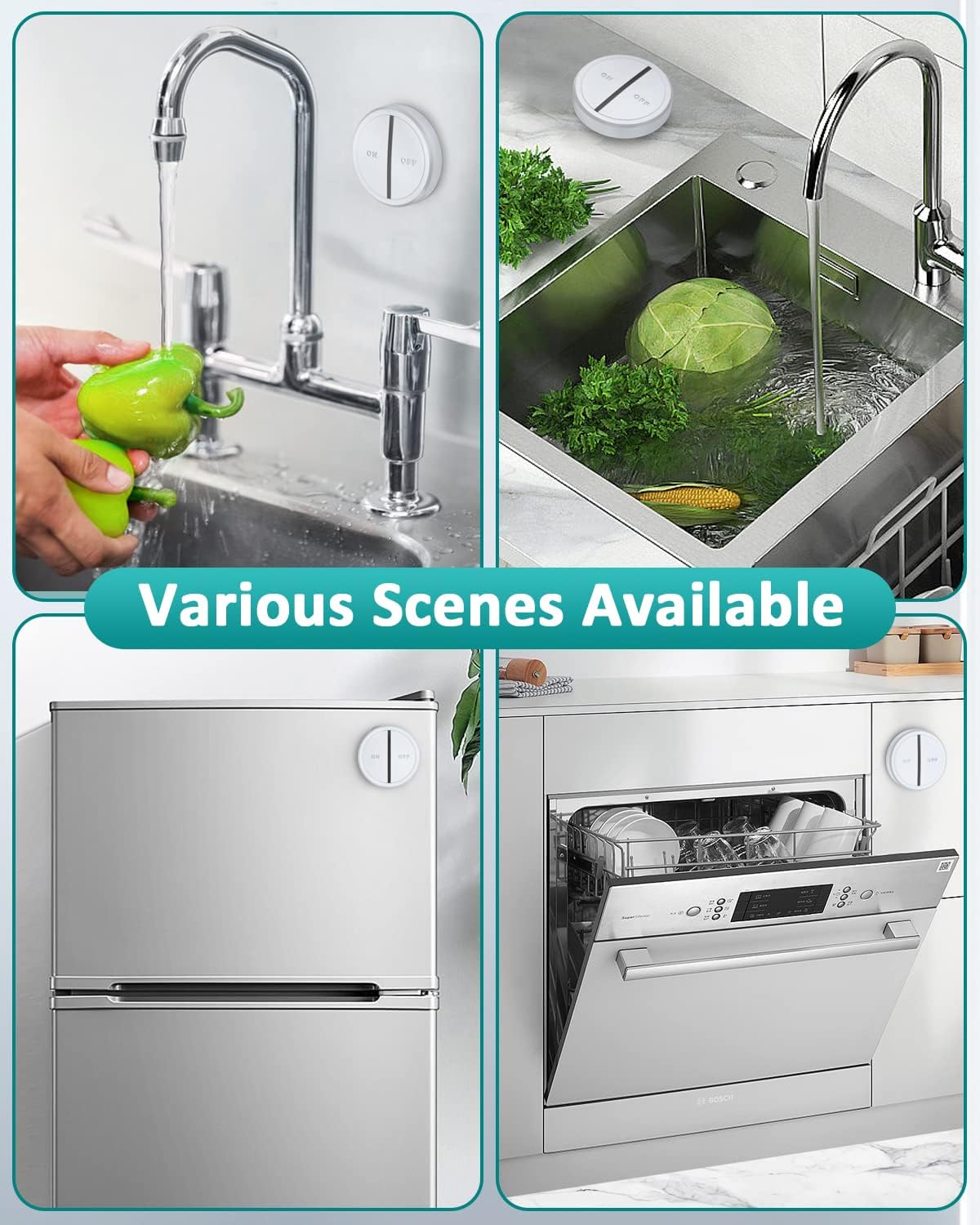 Garbage Disposal Air Switch,Air Switch Garbage Disposal with No Wiring Needed,Garbage Disposal Button with 15A/1500W/4000V Anti-Surge for 500ft RF Range Magnetic Base Smart Plugs - Image 6