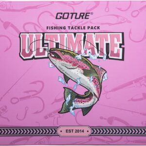 Goture Pink Fishing Kit, Fishing Lures with Tackle Box and Fishing Tool Kit Set for Women, Include Fish plier, Braid Scissors, Fishing Gripper with Gift box