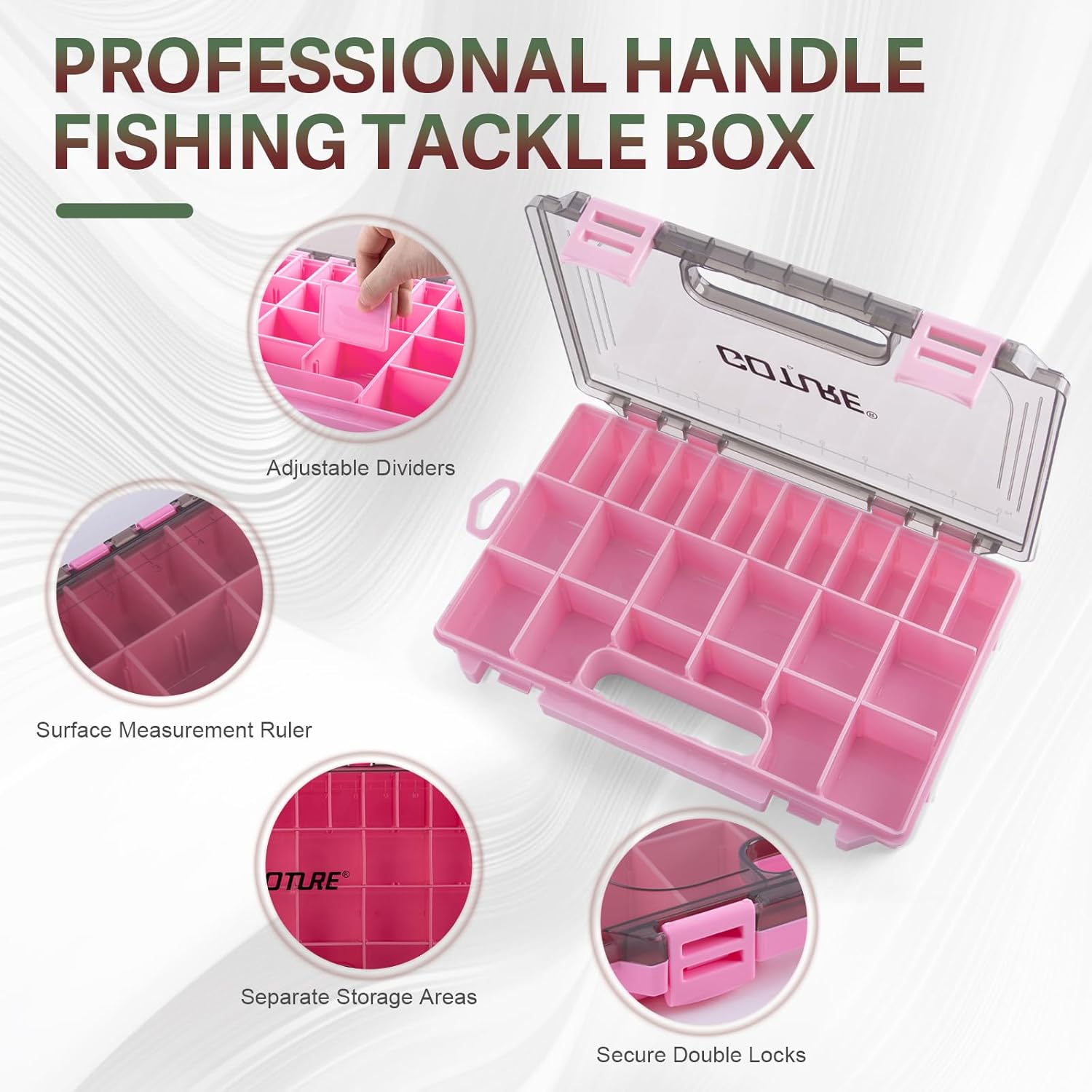 Goture OpenSide Fishing Sling Tackle Storage Bag with 3 3700 Tackle Boxes,Lures & Fishing Tools, Lightweight Fishing Backpack Storage for Fishing Gear-Shimmering Pink Bag, Gift for Women - Image 7