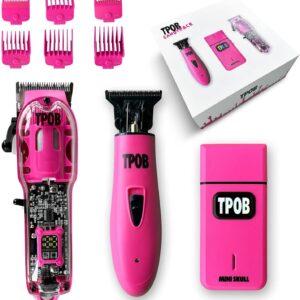 TPOB Slime 2 Candy Pink Clipper Trimmer Shaver Set Barber Hair Clippers in Matte Pink with Taper Blade