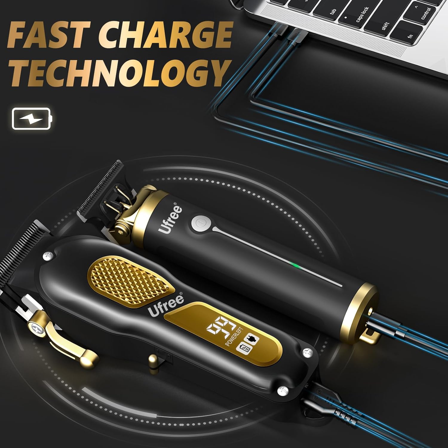 Ufree Professional Cordless Clippers and Trimmers Set for Men for Hair Cutting, Beard Trimmer, Barber Clippers, Rechargeable Electric Shaver, Gifts for Men - Image 7