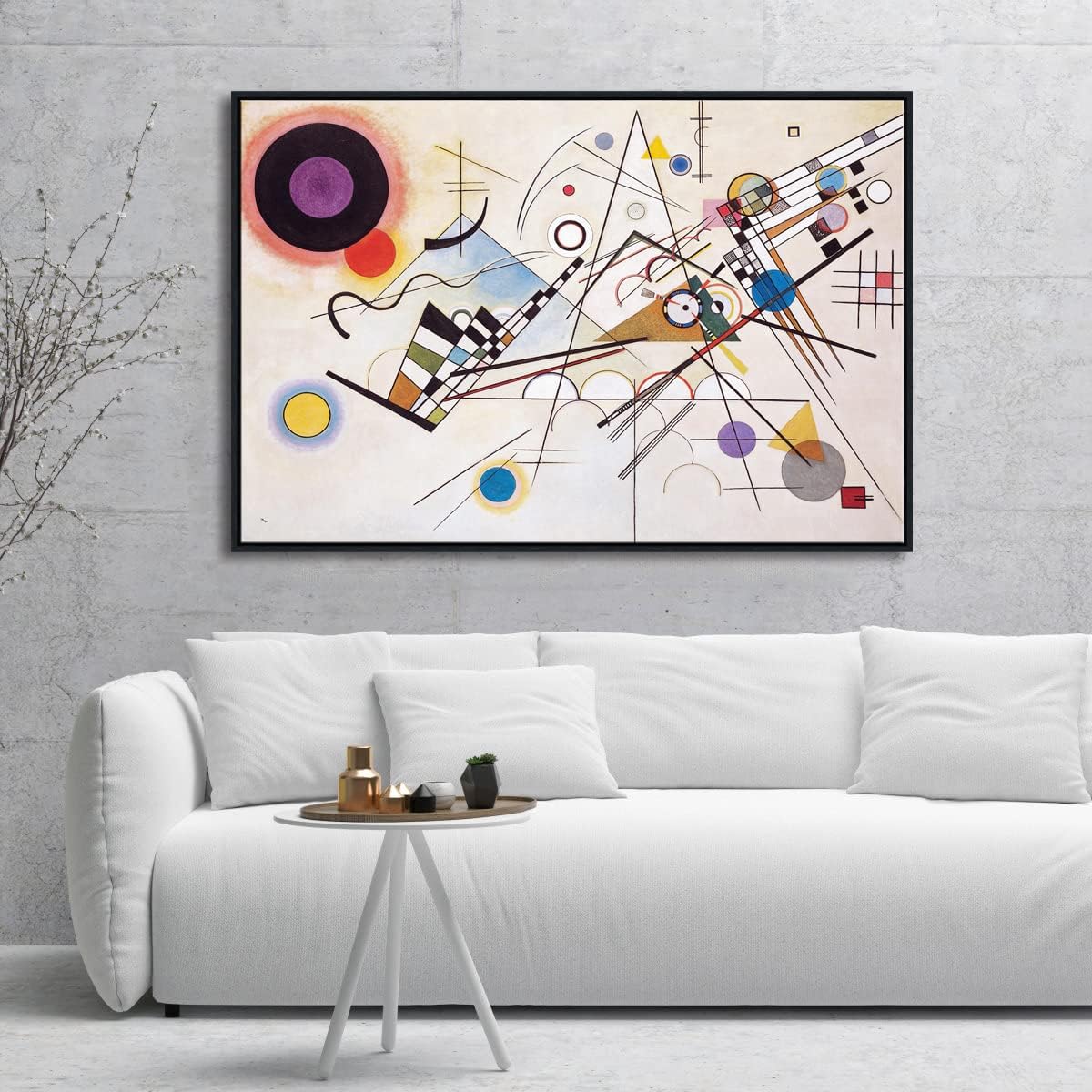 Wieco Art Large Framed Canvas Wall Art Wassily Kandinsky Composition VIII Picture Print of Famous Paintings Abstract Canvas Prints for Living Room Home Decor Wall Decorations - Image 2