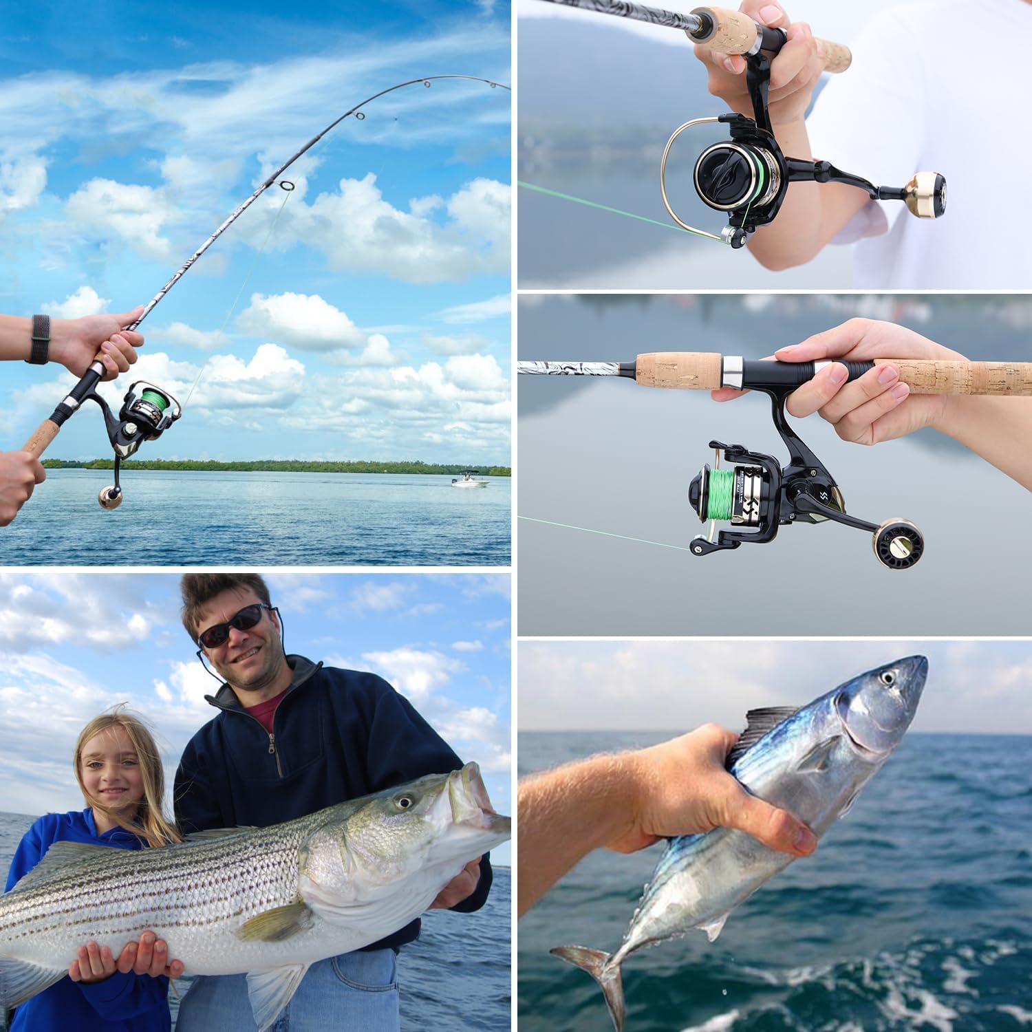 Sougayilang Reel and Fishing Rod Combo, Fiberglass Fishing Pole with Durable P-Cork Rod Handle, Lightweight Graphite Frame - Image 7