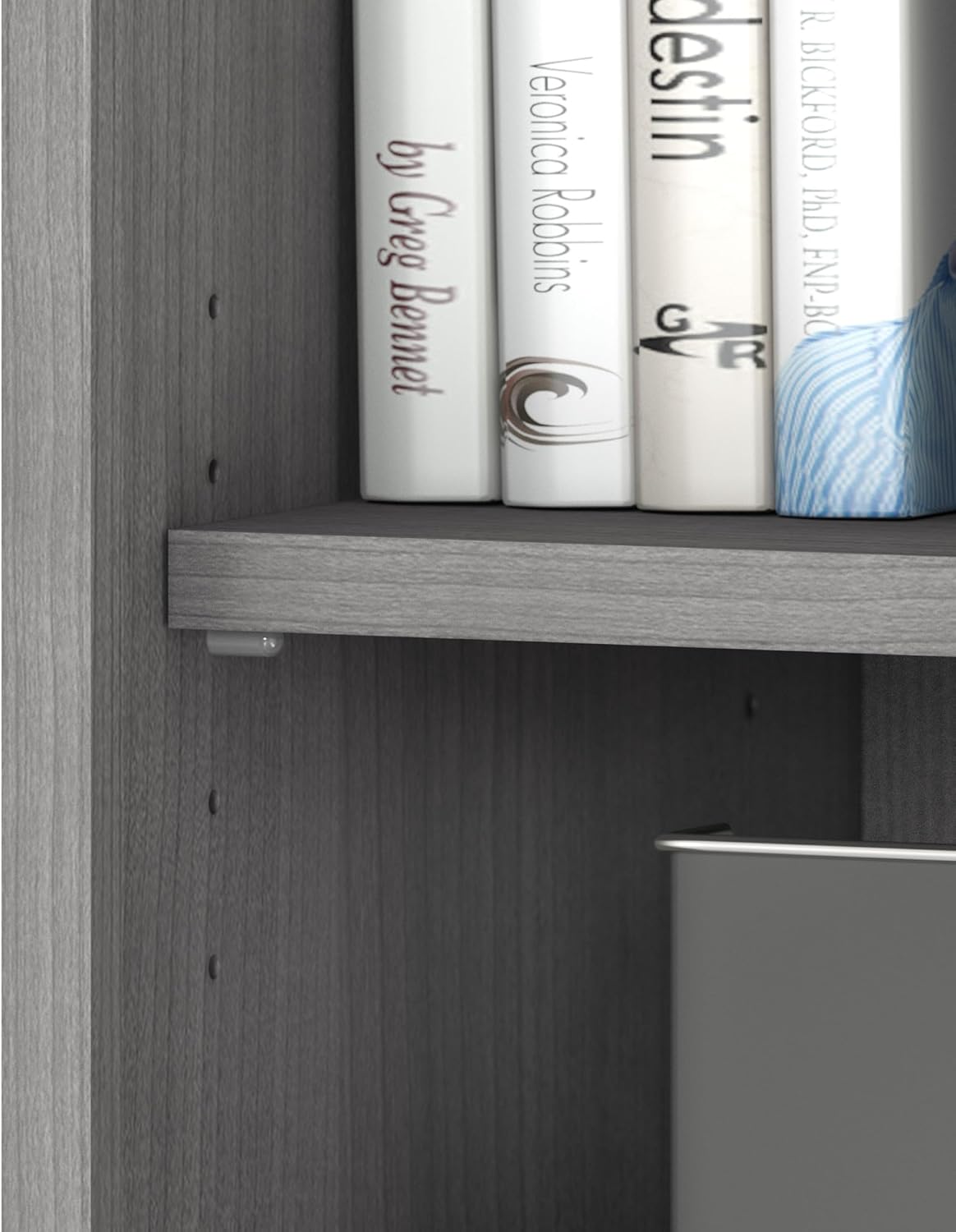 Bush Business Furniture Studio C 5 Shelf Bookcase, Platinum Gray - Image 4