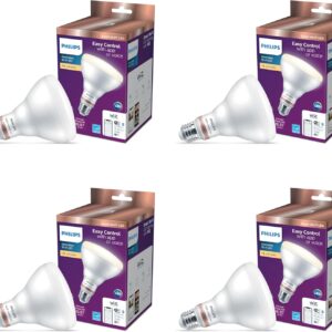 Philips Smart 65W BR30 LED Smart Light Bulb 4-Pack – Soft White – Connects to Your Wi-Fi – E26 Smart Bulb – Control with Voice or App- Powered by WiZ Connected
