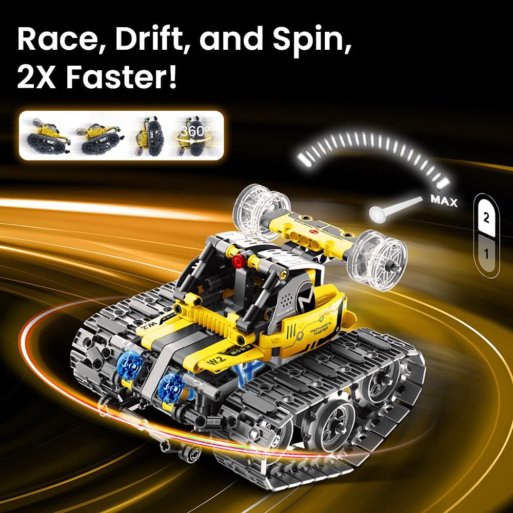 Sillbird Robot Building Kit with Remote Control Gifts for Kids Boys Ages 8-13, Coding STEM Robotic Technic Racer Car Toys for Birthday, Build 6in1 Model with 631 Pieces - Image 5