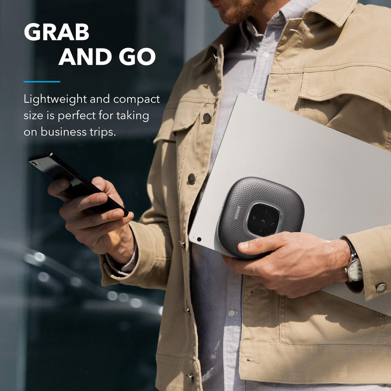 Anker PowerConf Bluetooth Speakerphone with 6 Microphones, Enhanced Voice Pickup, 24 Hour Call Time, Bluetooth 5, USB C Connection, Compatible with Leading Platforms (Renewed) (Black) - Image 8