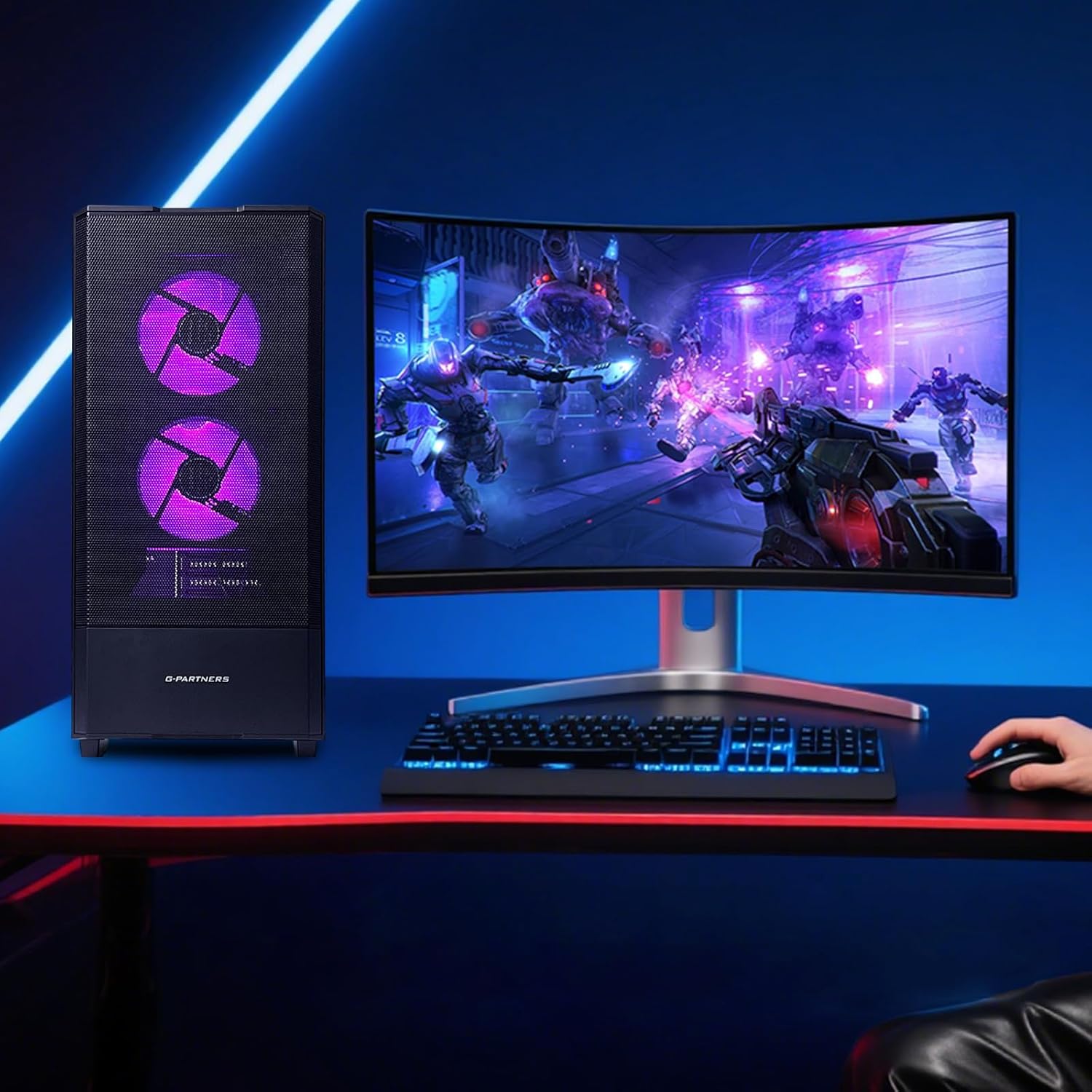 Gaming Desktop PC AMD R5 5500 GeForce RTX 3050 6GB,16GB DDR4 RAM,1TB NVMe SSD,ARGB Cooling, Prebuilt Gaming Computer - Image 4