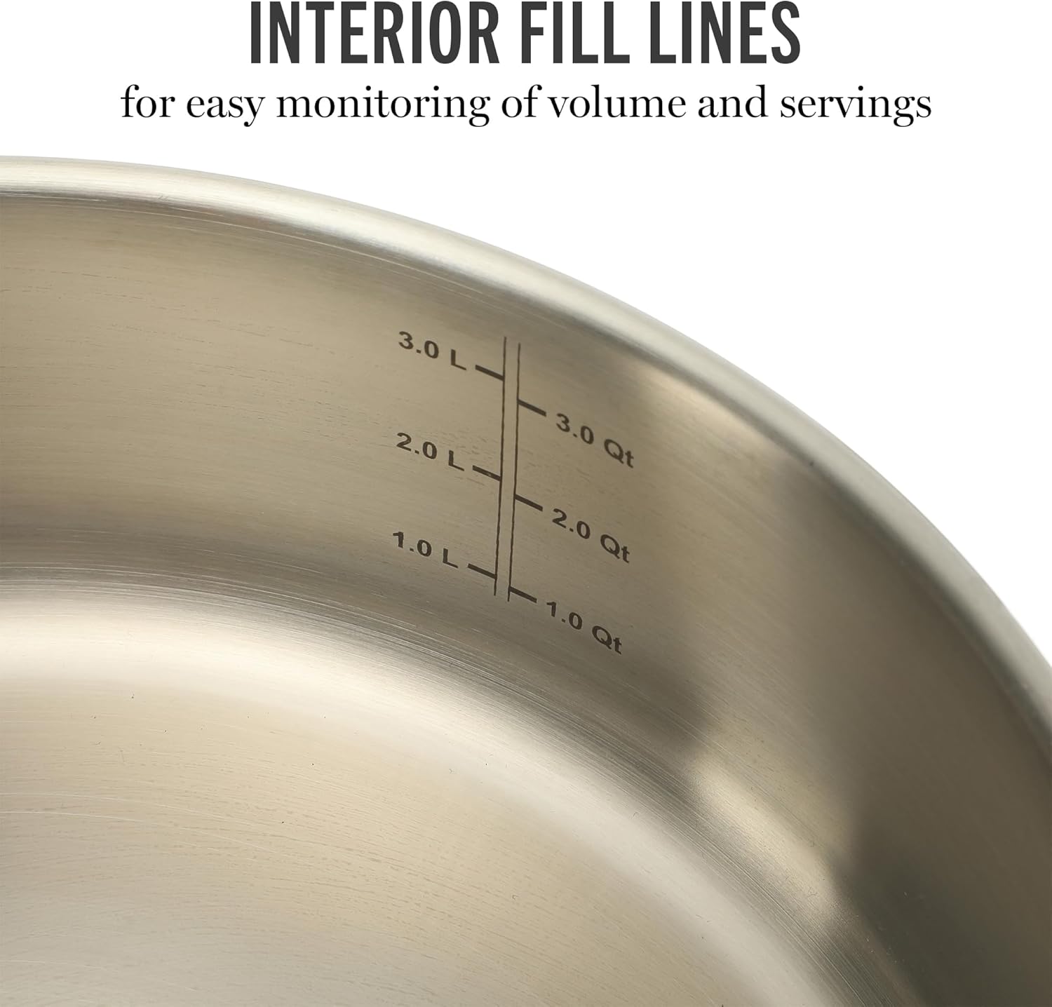 Martha Stewart Castelle 10 Piece 18/8 Durable Stainless Steel Induction Safe Pots and Pans Non-Toxic Kitchen Cookware Set - Gold Handles - Dishwasher Safe - Image 7