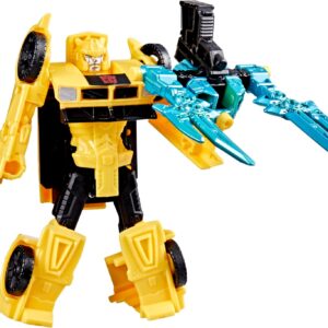 Transformers CYBERWORLD Bumblebee Armored Cyber Changers 4-Inch Action Figure, Quick Change to Car Mode, Robot Toys for Boys and Girls 6 and Up
