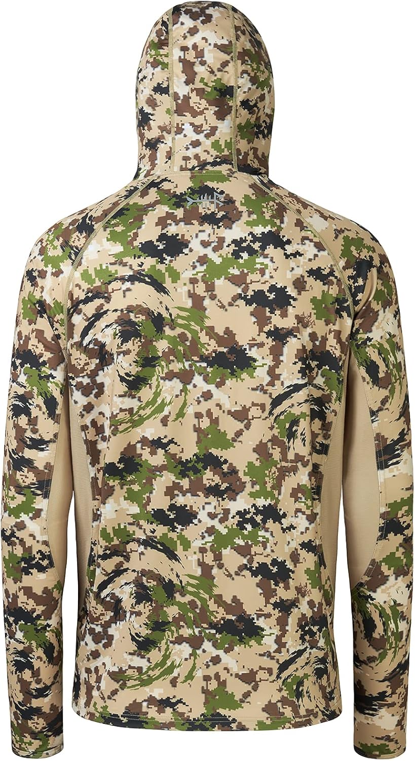 BASSDASH Men's UPF 50+ Camo Long Sleeve Hunting Fishing Hoodie Shirt - Image 2