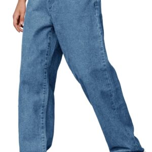 Haloumoning Boys Baggy Jeans Kids Casual Straight Leg Loose Fit Denim Pants with Pockets 5-14 Years