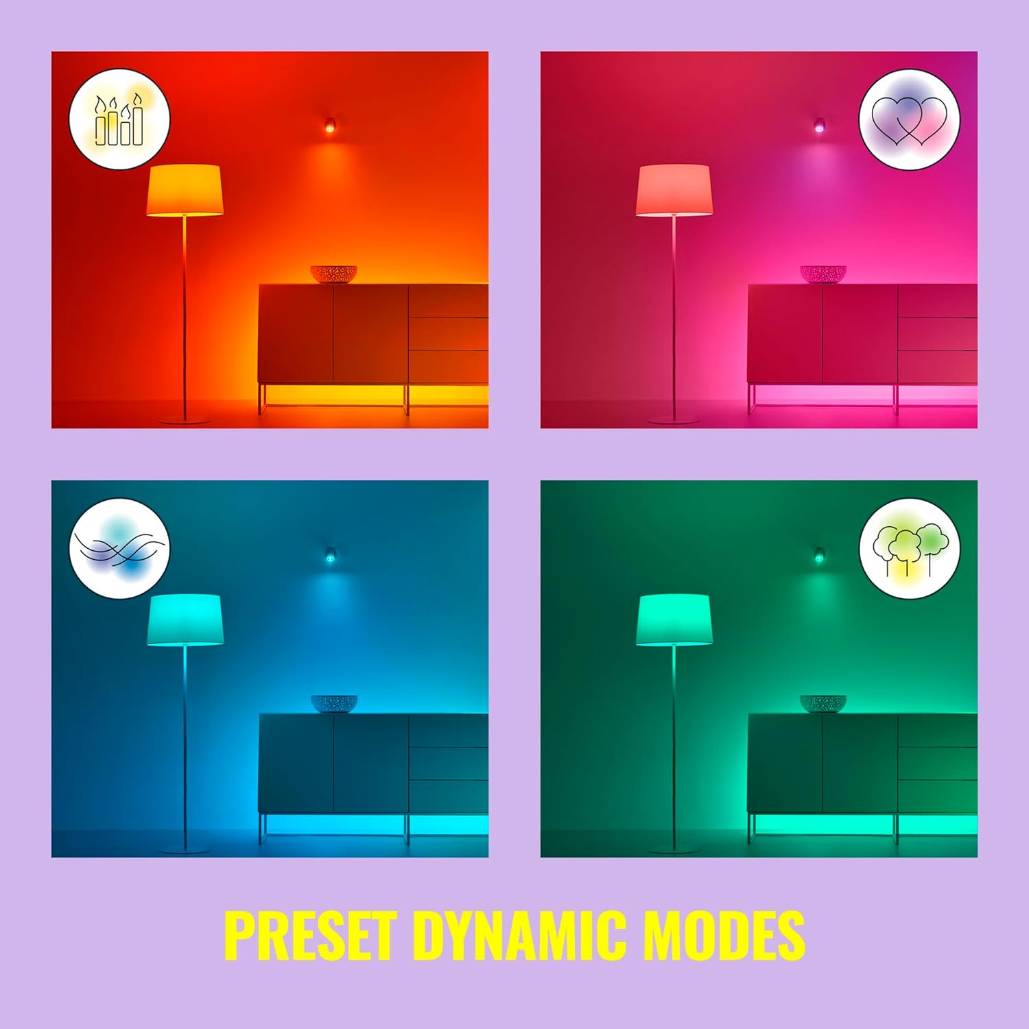 WiZ Connected 40W B12 Smart Candle-shape, E12 base, Full Color, Dimmable, 1-Pack, Indoor, Connect to Wi-Fi, Control Voice or App + Activate with Motion, Matter Compatible - Image 4