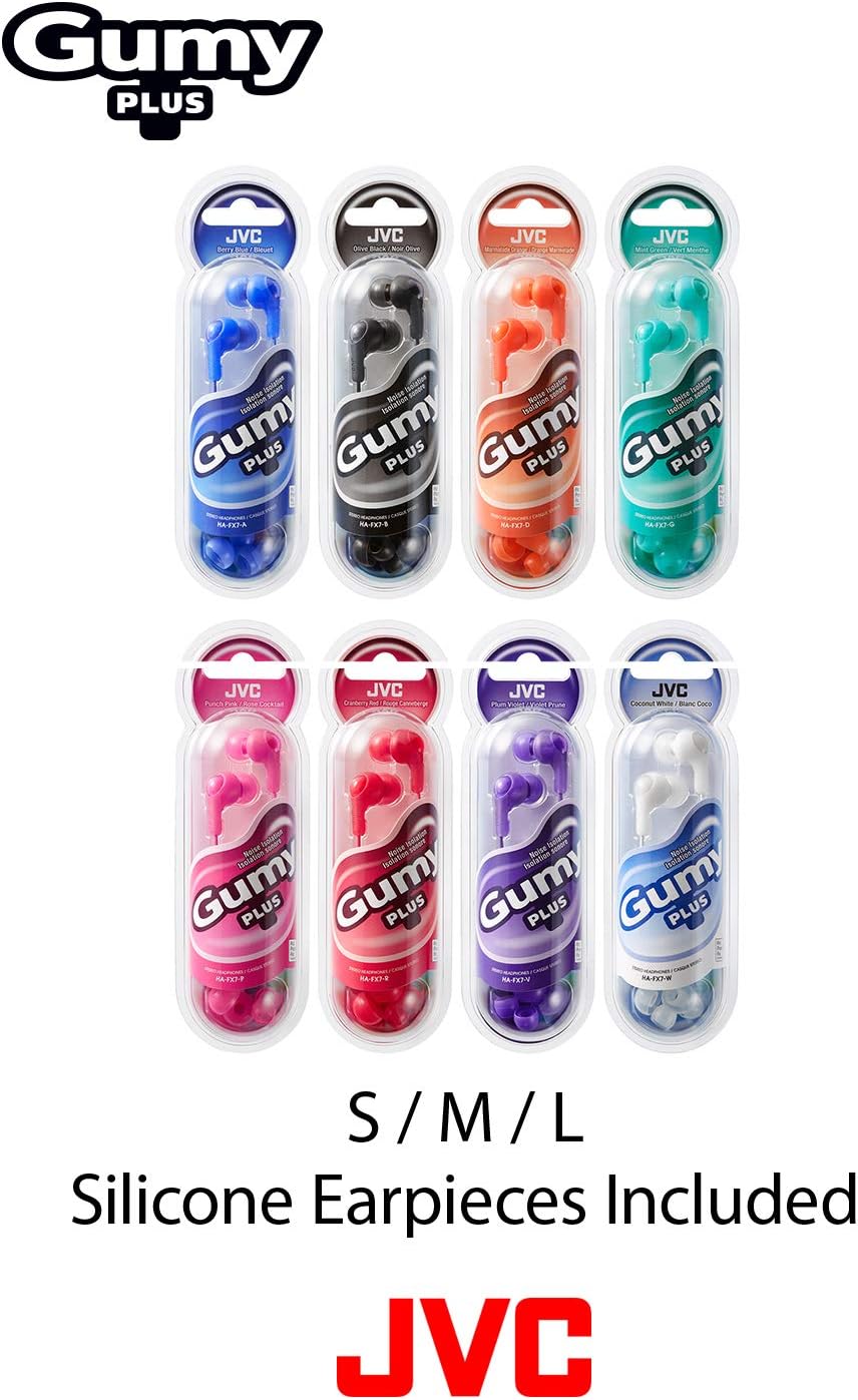 JVC Gumy in Ear Earbud Headphones, Powerful Sound, Comfortable and Secure Fit, Silicone Ear Pieces - HAFX7B Black, Small - Image 6