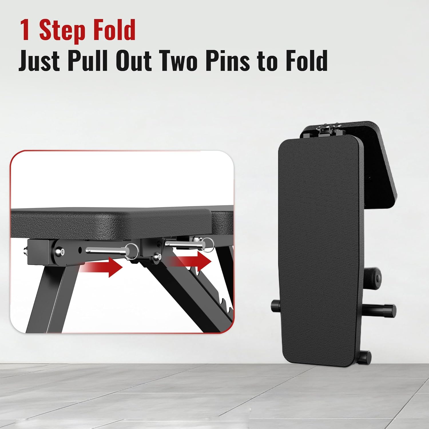 Adjustable Weight Bench for Home Gym Dumbbell Exercise, 600LBS Stable Incline Decline Flat Bench for Full Body Workout, Foldable Workout Bench with Resistance Bands for Bench Press Strength Training - Image 5