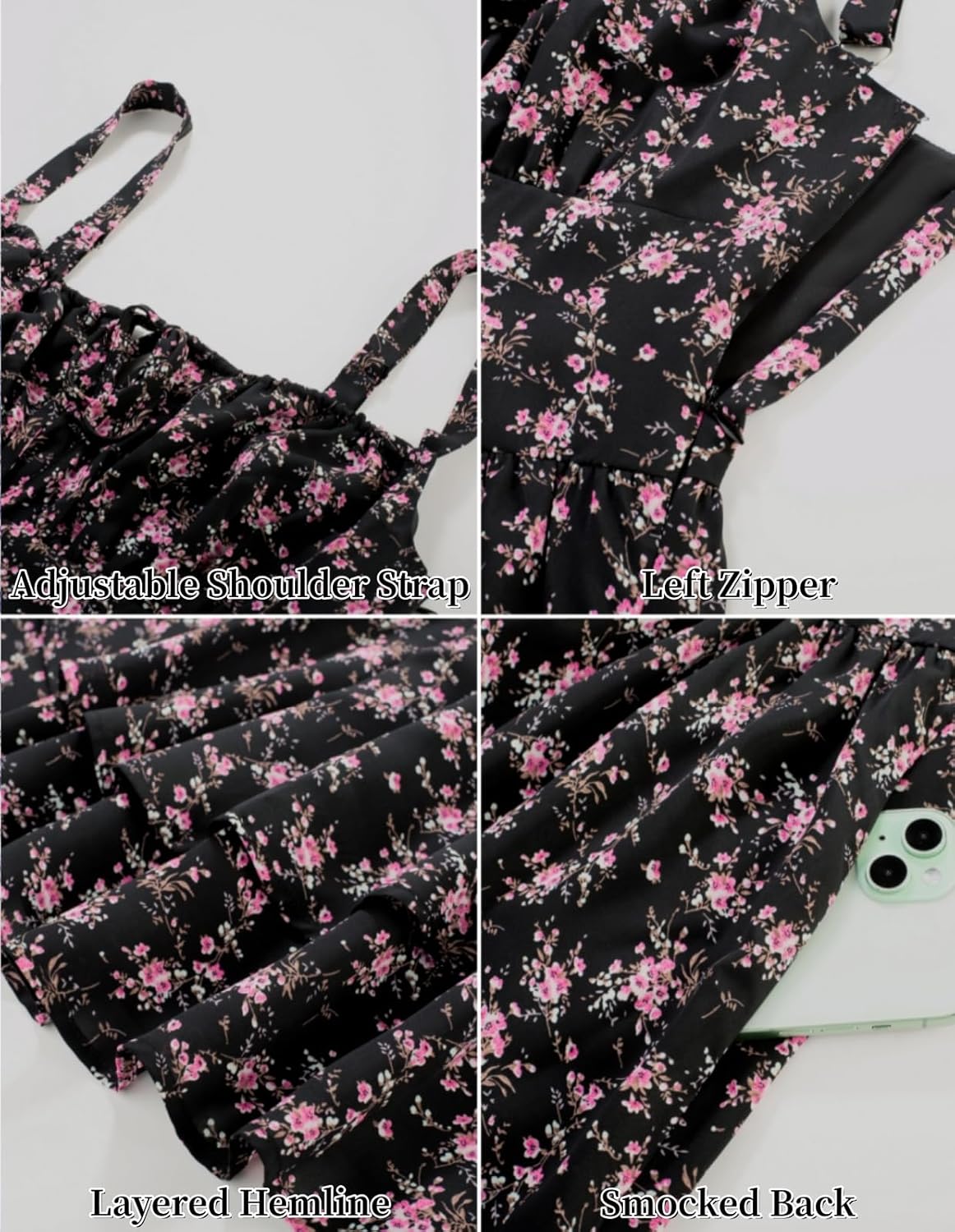 SCARLET DARKNESS Floral Mini Corset Dress for Women Teen 2026 Summer Spring Flowy A-Line Sundress with Pockets - Image 8