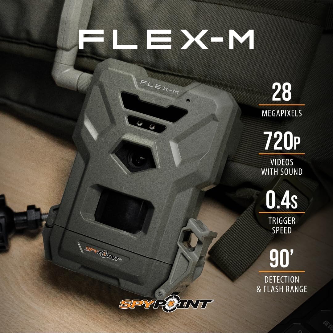 SPYPOINT Flex-M Twin Pack Cellular Trail Cameras - 2 SD Cards Included, Best Hunting Accessories, No WiFi Needed, GPS, Night Vision, IP65 Water-Resistant, 28MP Photos, & 720p Videos + Sound (2) - Image 2