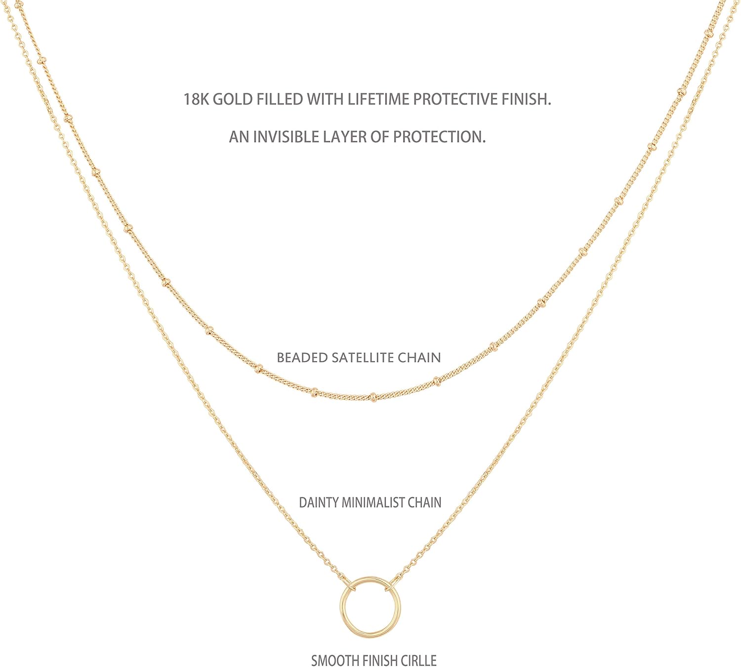 MEVECCO Layered Heart Necklace Pendant Handmade 18k Gold Plated Dainty Gold Choker Arrow Bar Layering Long Necklace for Women - Image 2