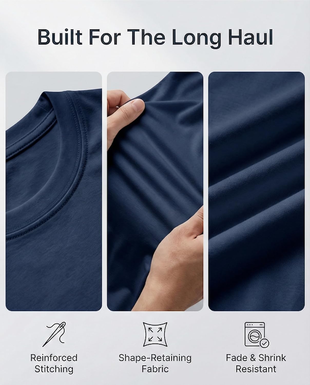 Real Essentials 4 Pack: Mens Long Sleeve Dry Fit T Shirts Hiking Fishing Workout Gym Work Sun UPF 50 Wicking Running Tee - Image 4