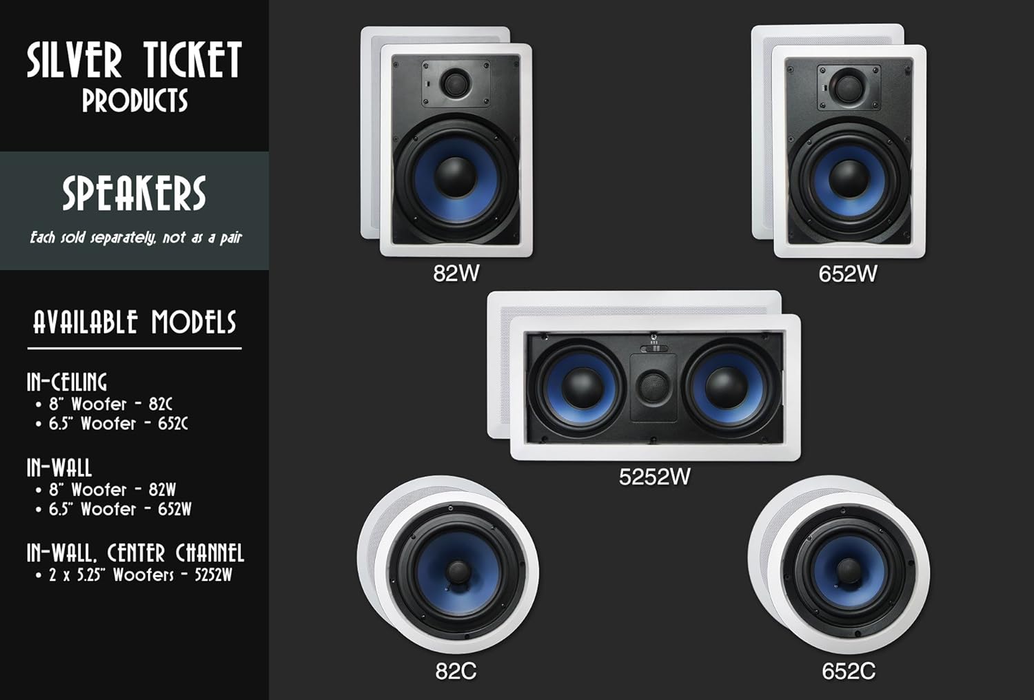 82C Silver Ticket In-Ceiling Speaker with Pivoting Tweeter (8 Inch in-ceiling) 1 Piece, 11 inch overall size - Image 8