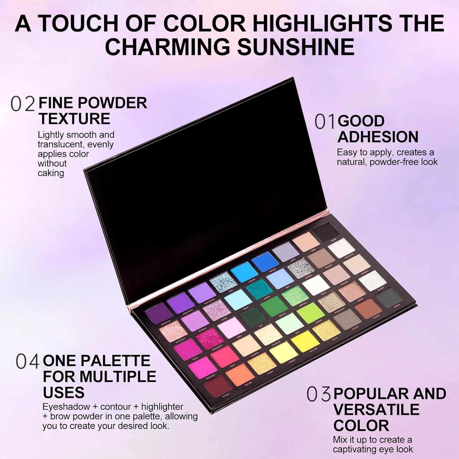 K'APEINE Colorful Eyeshaow Palette, 45Colors Matte Shimmer Eyeshadow Metallic Eye Shadow Palettes Professional Rainbow Makeup Pallet Long Lasting Blendable Make Up Eye Shadows Cosmetics for Women - Image 5