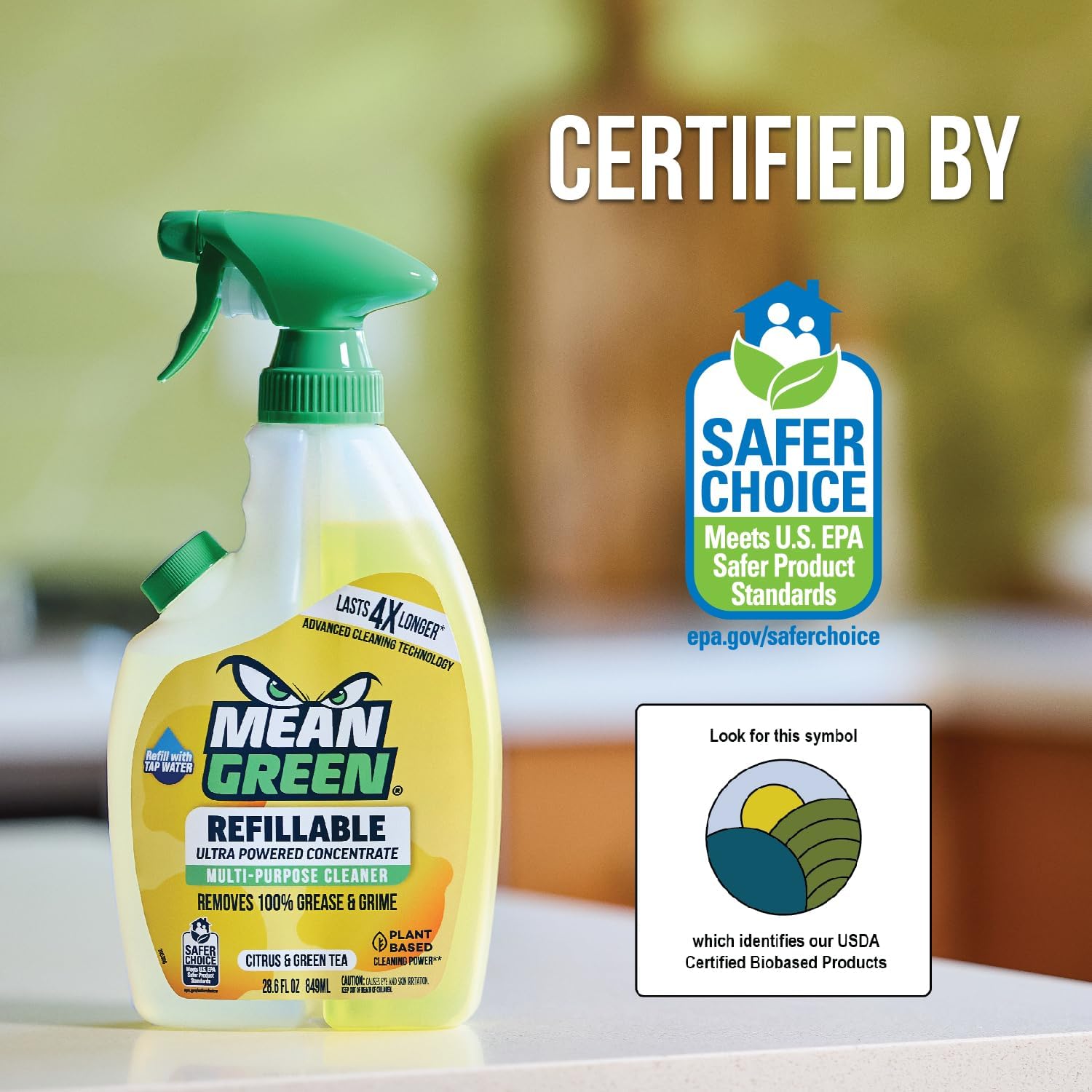 Mean Green Refillable Ultra Powered CONCENTRATE Multi Purpose Cleaner, Citrus & Green Tea, 14.3 fl oz - Image 8