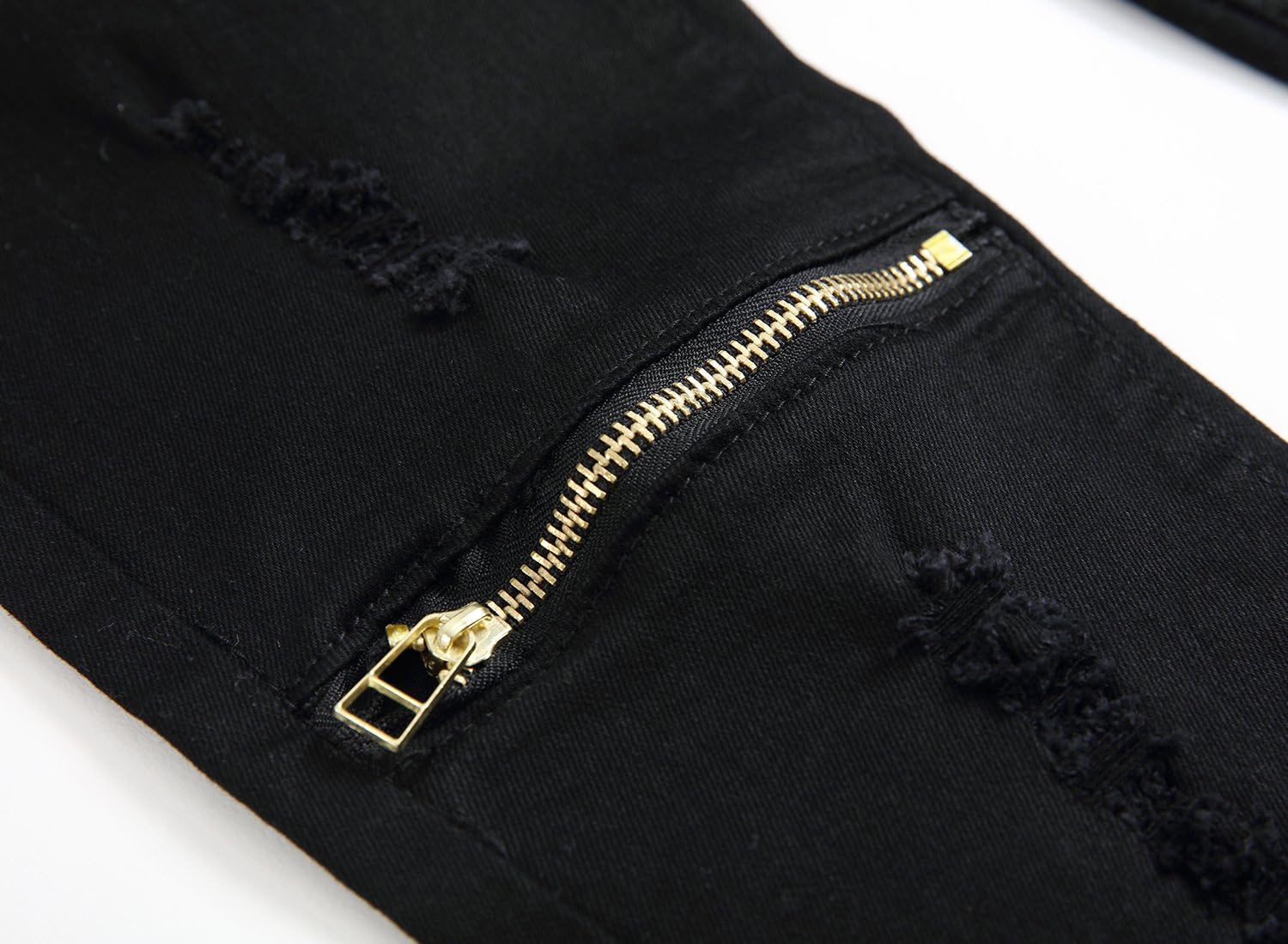 FREDD MARSHALL Boy's Slim Fit Skinny Ripped Distressed Zipper Jeans Pants with Holes - Image 7