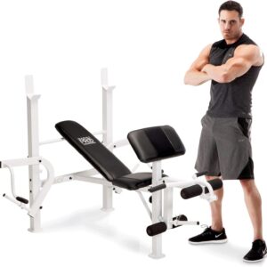 MARCY Diamond Elite Classic Multipurpose Workout Lifting Weight Bench for Home and Gym Strength Training