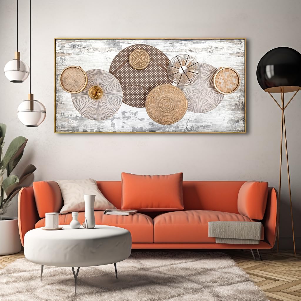 Wall Art Floral Rustic Wall Decor Yellow and White Canvas Painting Abstract Wall Art for Bedroom Living Room Dining Room Home Office Decor 20"x40" with Framed - Image 4