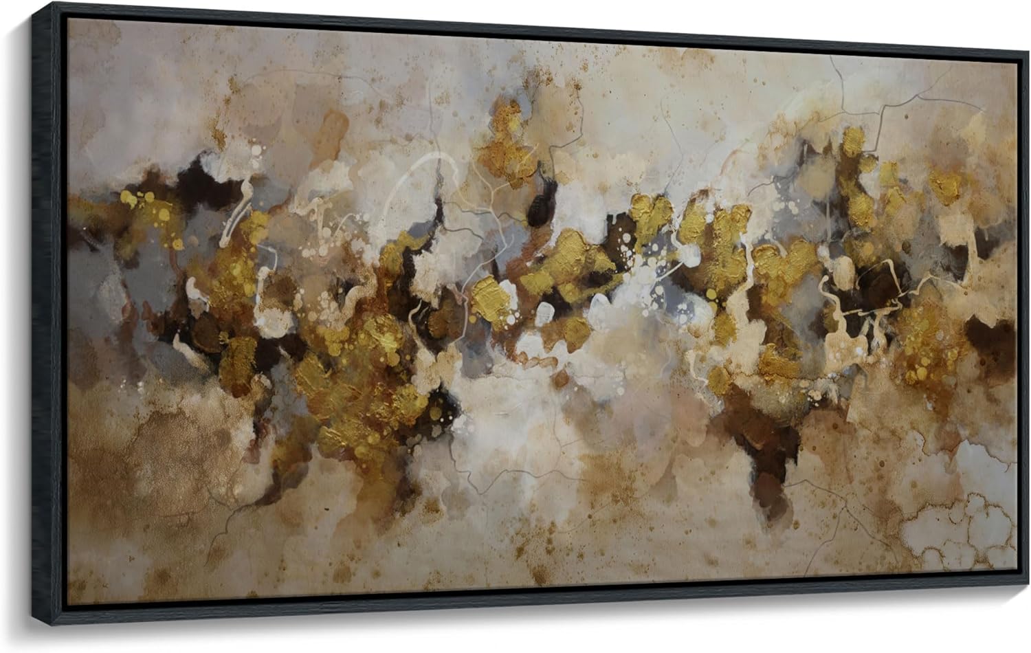 YDYSUNE YDSUNE Large Abstract Wall Art - Modern Minimalist Decor Brown Yellow Canvas Picture,Texture Artwork Minimalist Painting for Living Room Decoration 24×48 Inches - Image 2